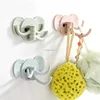 Multipurpose cute rotate elephant nose kitchen bathroom wall strong adhesive hook nail hook key holder wall decorative