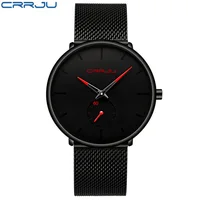 

Crrju 2150 Mens Fashion Quartz Watches Luxury Mesh Steel Strap Waterproof Sport Watch relojes del hombre