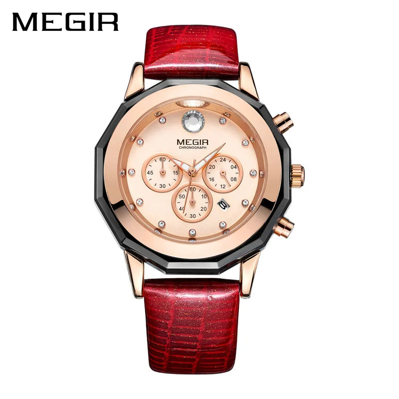 

Megir 2042 water resistant quartz movt fashion women wrist watch