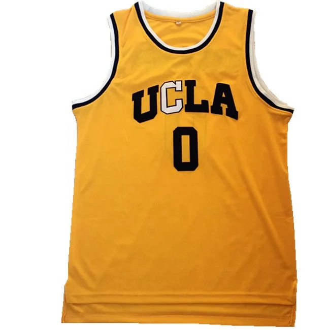 

Westbrook #0 UCLA Bruins college retro new basketball jersey design yellow color, Customized colors