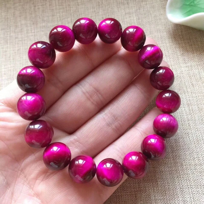 

Luxury Rose Red Tiger Eye Bracelet 6/8/10/12MM Natural Stone Beads Bracelet Cheaper Price