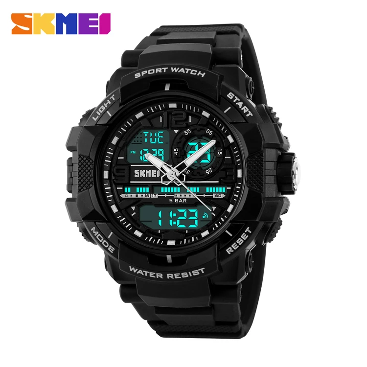 

SKMEI 1164 Big Dial 2019 Men's Digital SHOCK Military Clock Men Watch Water Resistant Date Calendar LED Sports Watches