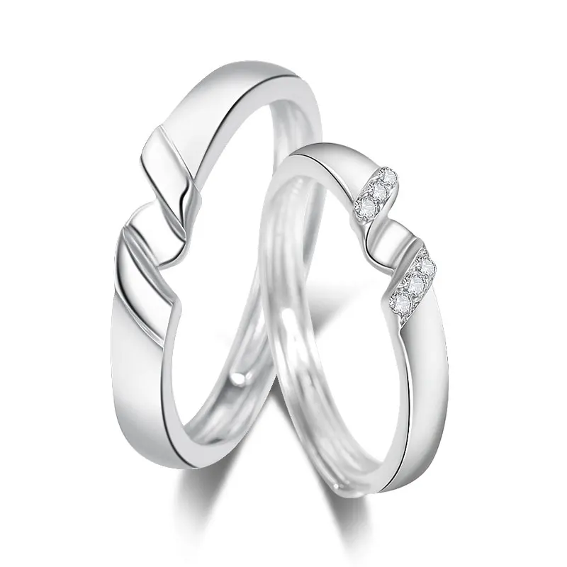 

Latest design simple style 925 italian sterling silver couple engagement ring