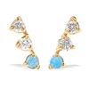 New arrival 2019 sterling silver women jewelry gold opal stud earrings