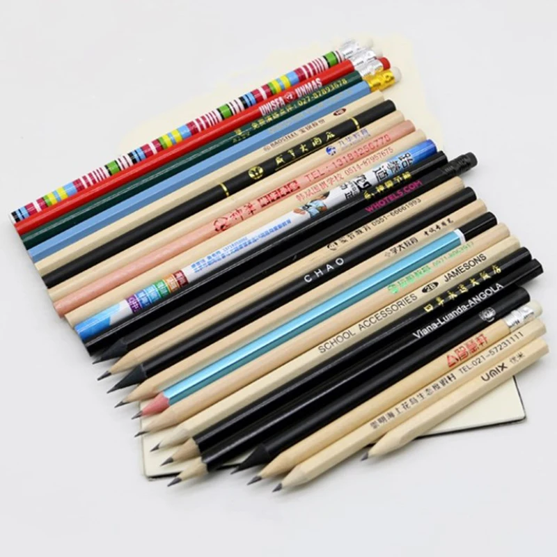 Customized Logo Printing Round Hexagon Hb Pencils & School Pencil Loose