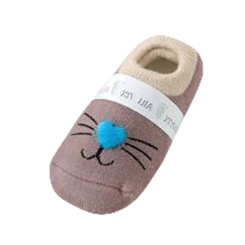 

AJ 18362 Baby cute cat no show cotton socks pompon cat socks