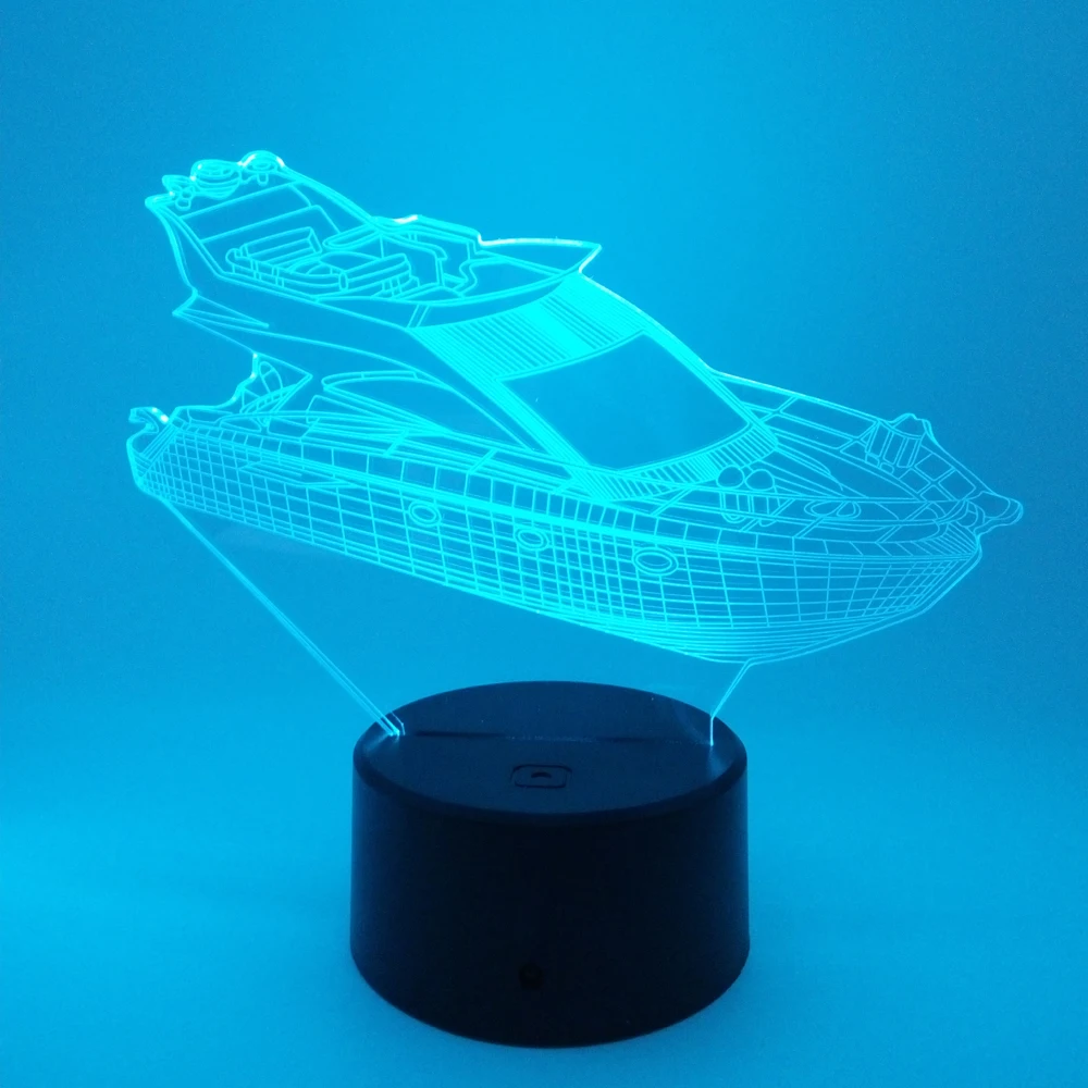 Wholesale 3D Lamp Night Light Barge Pattern Customizable Decoration for Entertainment
