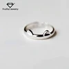 NEW fashion Silver Plated Beautiful small fresh cute cat ears ring Open Cat Ring For Women Adjustable