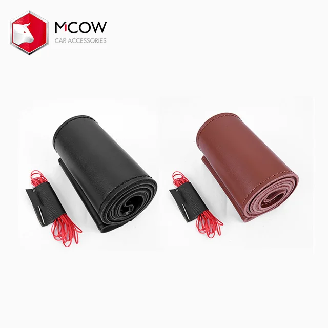 
Fashion Breathable Hand-stitched Hand Sewing Cow Leather Steering Wheel Cover 