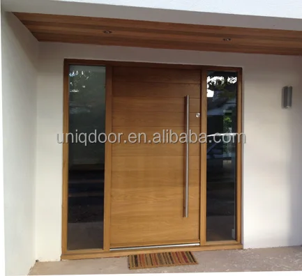 
Elegant modern front wooden doors solid wood door with sidelights 