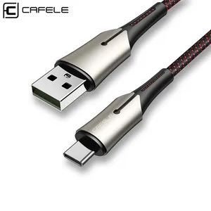 Shenzhen CAFELE Factory Nylon Braided 5A Fast  Charger Cable, USB 3.1 Type C Cable For Android Phones