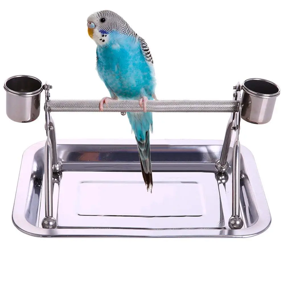 Bonaweite Bird Stand for Cage Parrot Perch Climbing Tree Toy Birdcage Decor Wood Laddered Platform Play Gym Stand Playstand Exercise Training Toys/ for Small Medium Conures Cockatiels Parrotlets Finch