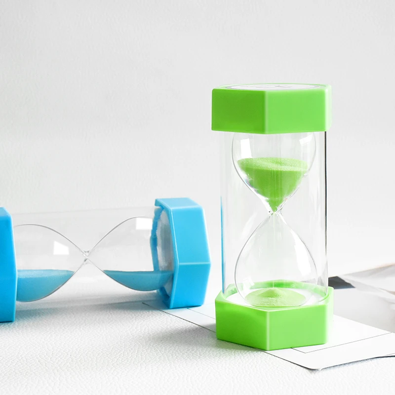 

Plastic 5 min blue and 15 min Green sand timer for Toy