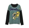 Chinese Style Wool / Viscose Tiger Pattern Pullovers O-Neck Jacquard Casual Knitted Sweater For Women Crew Neck Sweater Mens