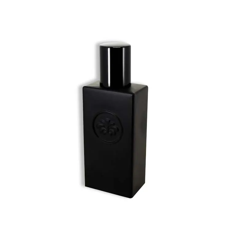 100ml Rectangular Black Glass Perfume Bottle With Black ...