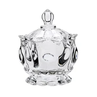 

wholesale hot sale lovely crystal glass sugar bowl candy box candy jar with lid