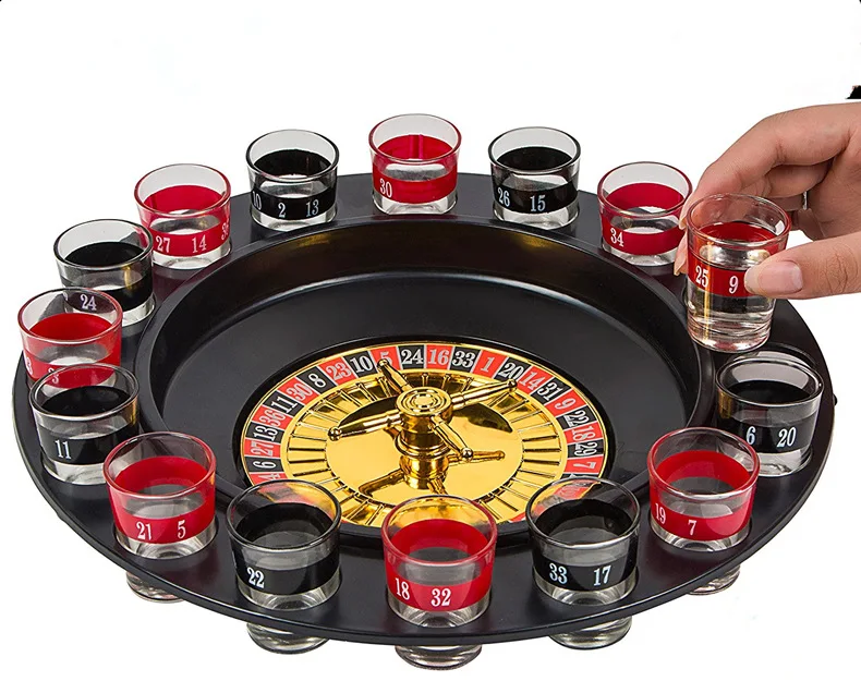 NEW Shot Glass Roulette  Drinking Game Set 2 Balls and 16 Glasses FREE SHIPPING 