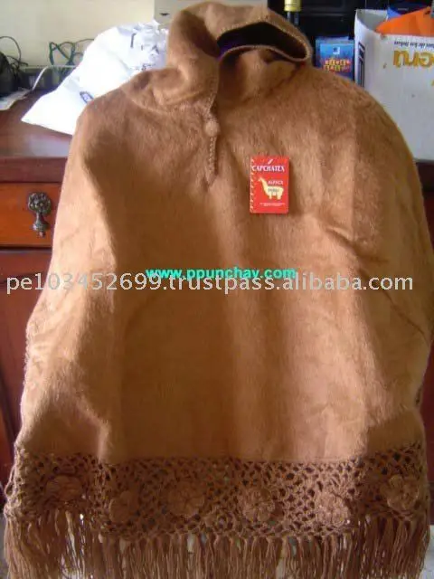 
Hooded Alpaca Poncho Cape Peru 