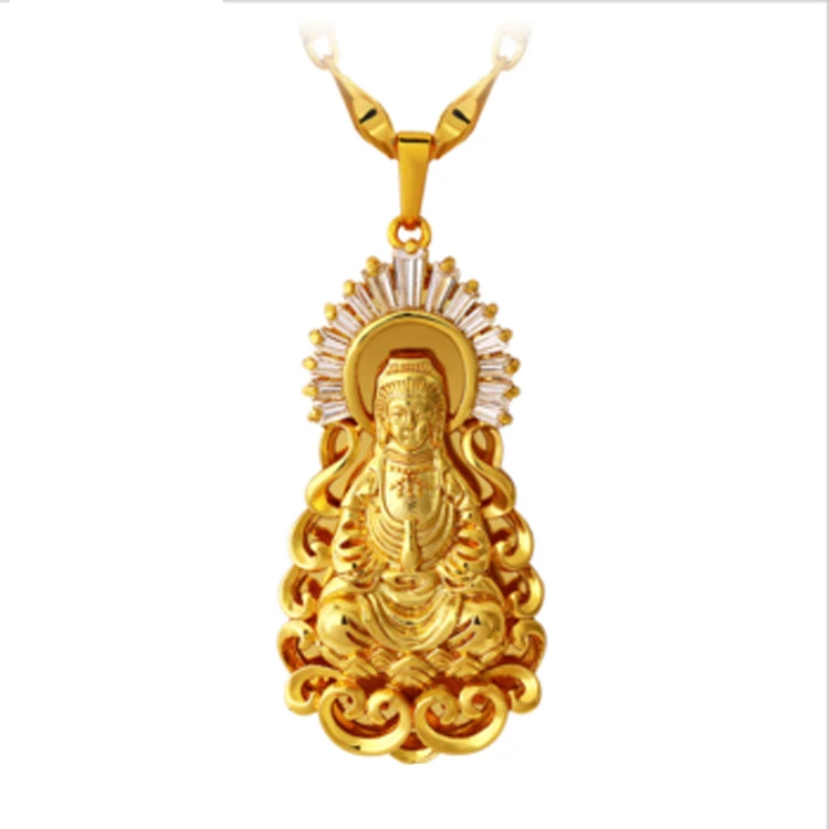 

L4012 xuping gold jewellery Buddhism pendant necklace