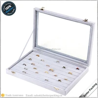

JBW305 Wholesale Foam Tray Wooden Velvet Jewelry Display Ring Box