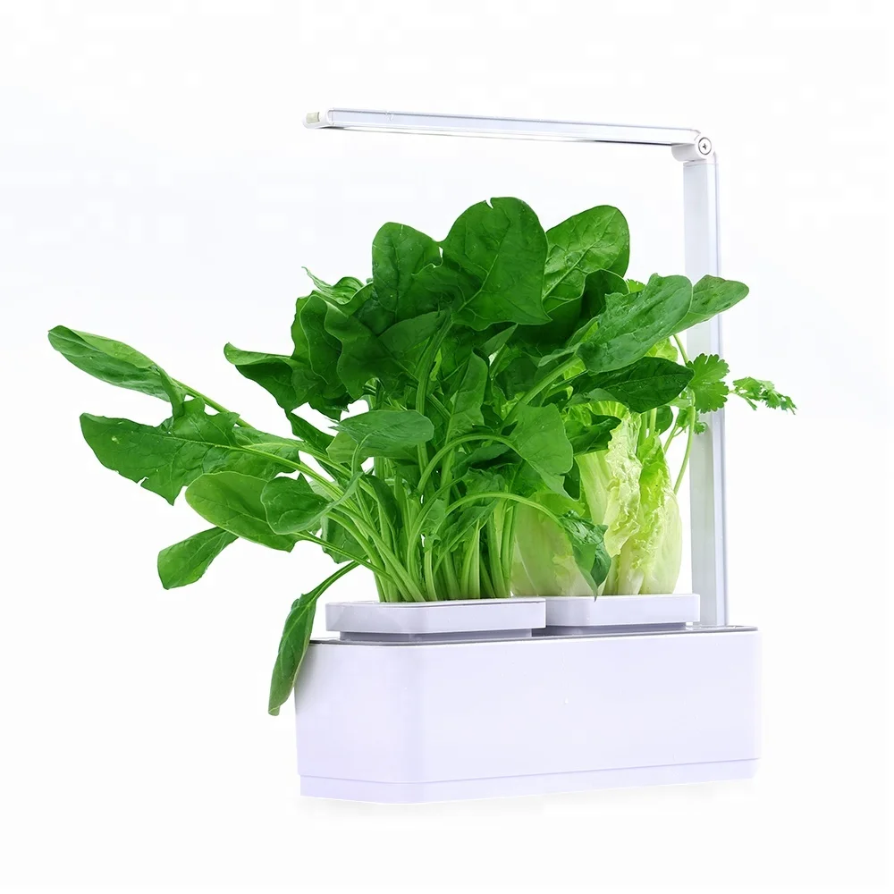 

Led Light Natural Indoor Flower Pot Ceramic Smart Herb Grow Self Watering Planter Vertical Garden Hydroponic Growing Systems, N/a