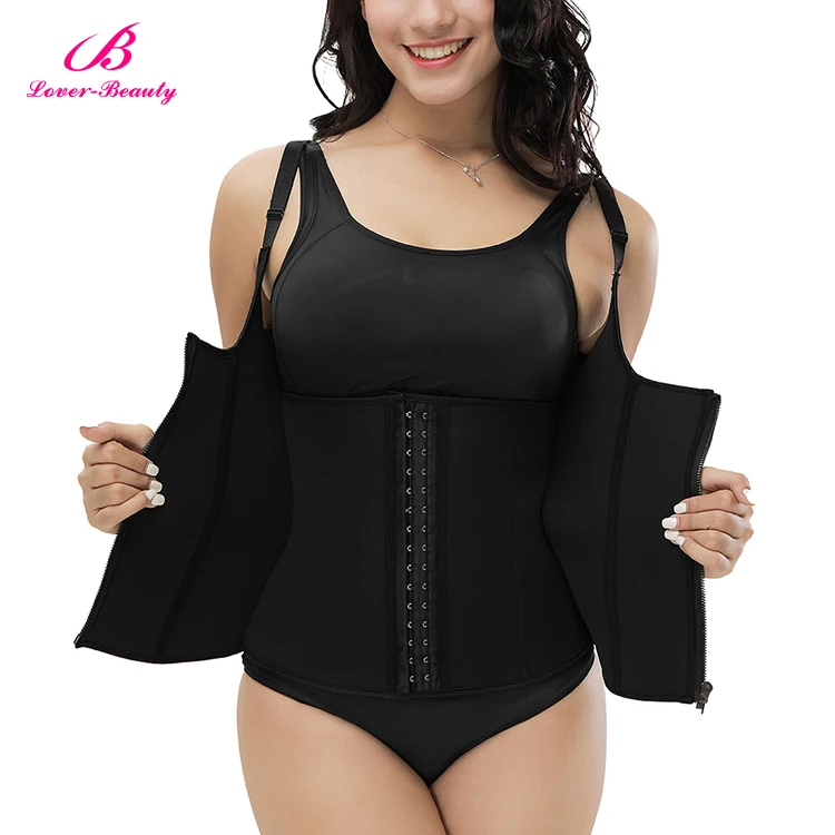 

Loverbeauty Women's Double Control Waist Trainer Neoprene Bodysuits Tummy Control, As show