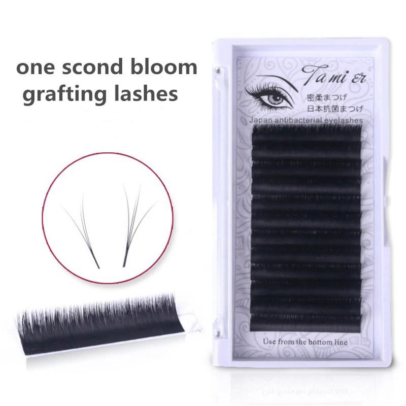

Own Brand Mega Volume Eyelash Extensions Fast Fan Individual Silk Lashes Rapid Blooming Lashes, Custom color