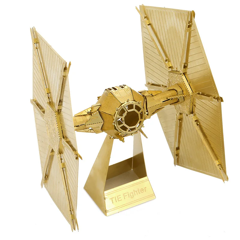 

Educational Toys Gold Tie Fighter Metal Works Diy 3D Laser Cut Models Puzzle Magnetic 3d Jigsaw Puzzles Free Shipping