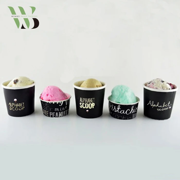 Disposable Black Custom Printing 3oz 5oz 8oz Ice Cream/yoghourt Paper
