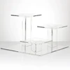3 Layers Square Clear Acrylic Cake Stand Perspex Cupcake Display Riser