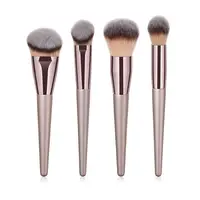 

Unique Luxury 4pcs High Quality Champagne Gold Makeup Brush Set Premium Synthetic Blending Powder Face Kabuki Cosmetics tools