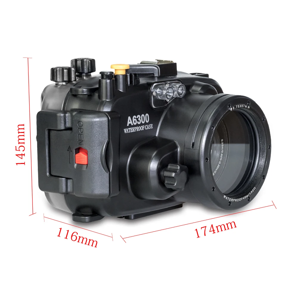 

Seafrogs A6300 Newest 40m/135ft Underwater Camera Waterproof Housing case for Sony camera A6300 with accessories