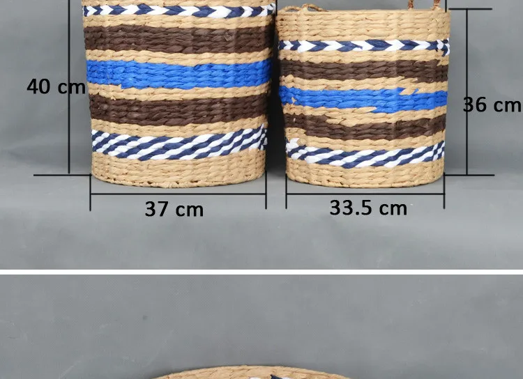 Woven Handcraft Paper Rope Laundry Hamper Storage Basket