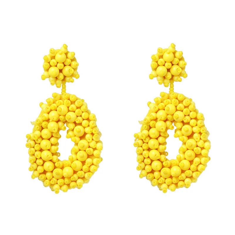 

Wholesale Dangle Earrings for Women Bohemian Beaded Round Drop Earrings