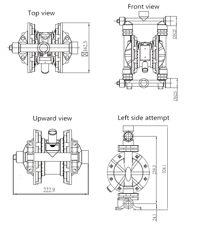 Pneumatic diaphragm pump Aluminum alloy material QBY3-25