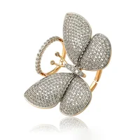 

15827 Xuping Environmental Copper Synthetic CZ 14 gram fashion movable butterfly ring jewelry for women
