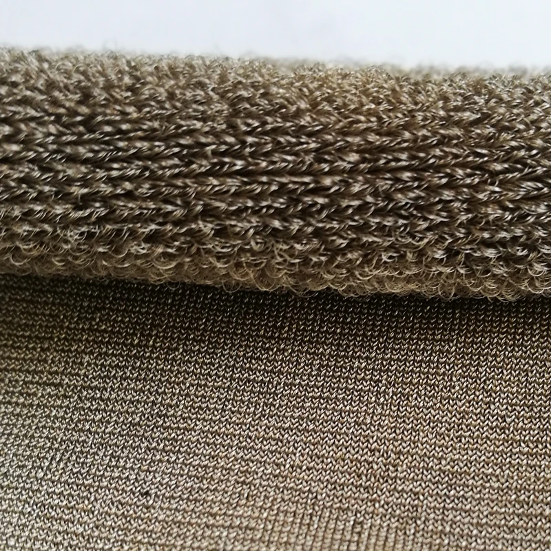 
SILVER 122# Silver Coated Conductive One-side Terry Cloth Pile Fabric 