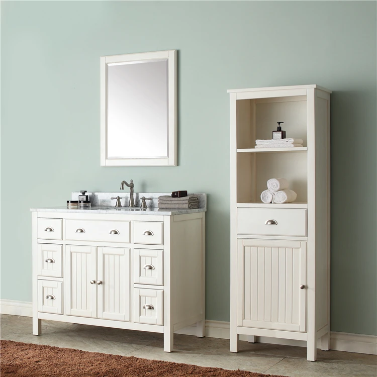 Solid Wood Bathroom Vanity Set With Mirror,Modern Bathroom Vanity Combo