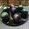 Natural obsidian balls rainbow flashy 7-star array geomantic furnishing article
