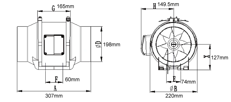 Changing Industrial Roof Ventilation High Cfm 8 Inch Smoking Room