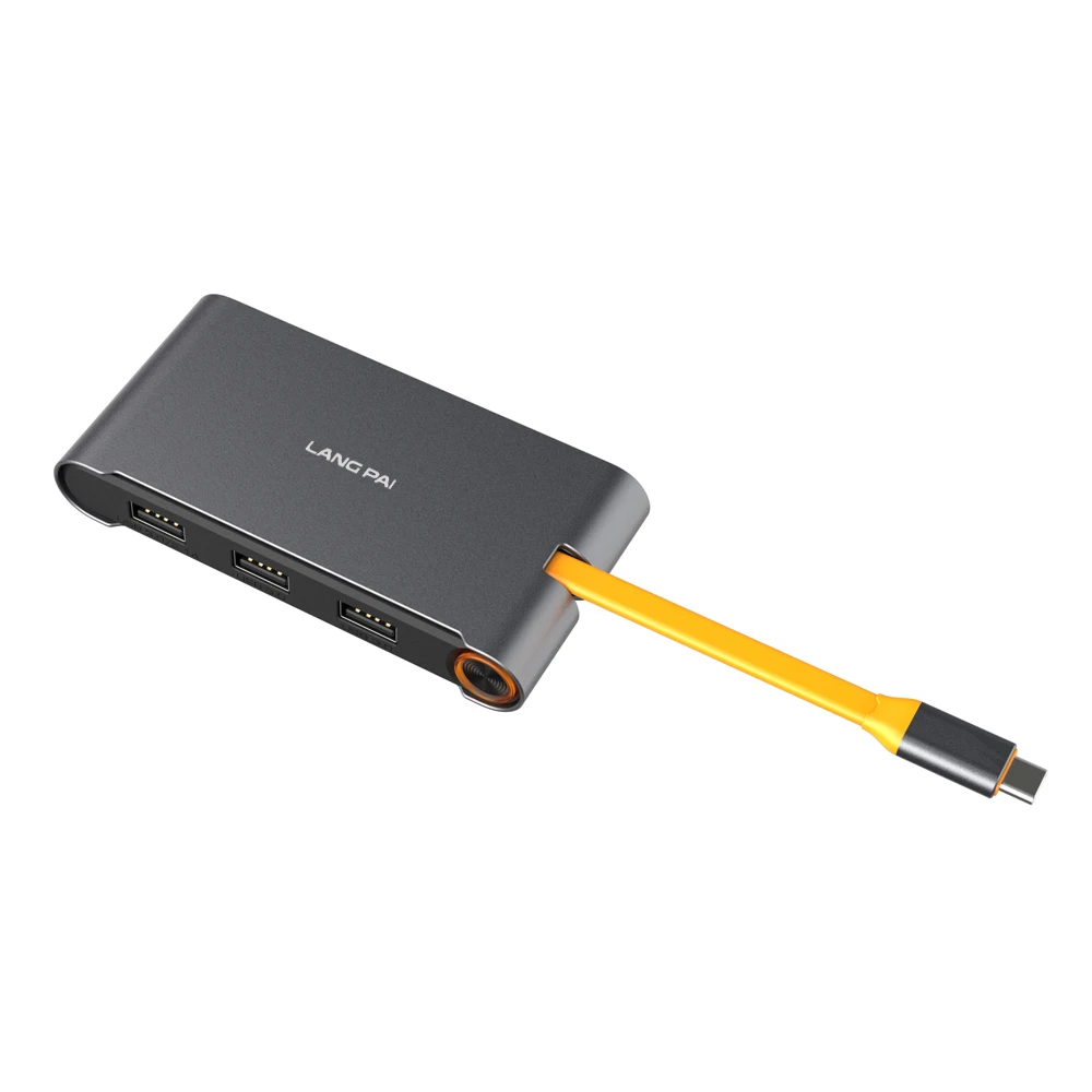 

High Quality pure aluminium USB HUB Thunderbolt 3 docking station type c hub For macbook Notebook, Grey