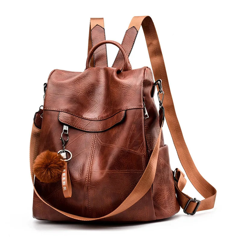 

Backpack Women Shoulder for Girls Vintage Leather School Bags Backpack