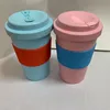 Custom logo printing PLA/Straw plant travel home car coffee mug with lid