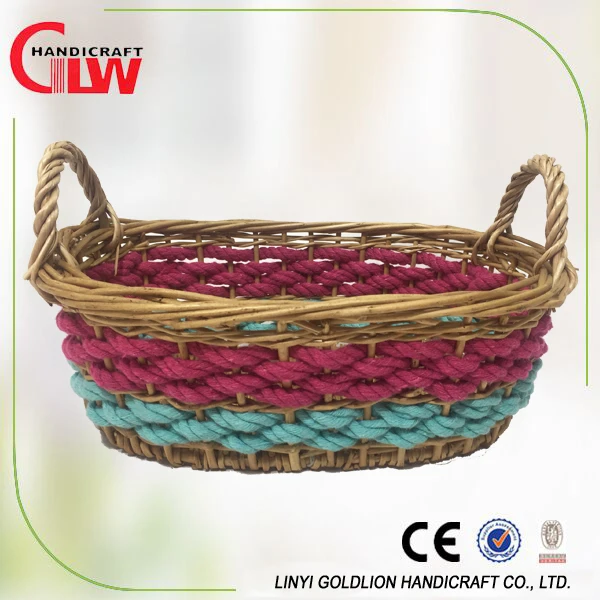Handmade Bulk Wicker Basket Wholesaler Plastic Lined Wicker Basket
