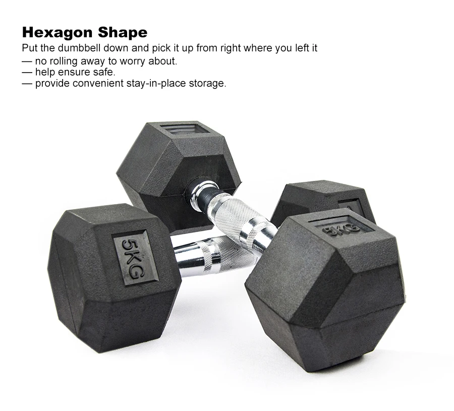 Wholesale premier black hex rubber gym dumbells 