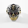 Custom cute design skeleton titanium skull 316L Stainless Steel casting magic ring for mens womens jewellery ZZR284