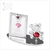 Crystocraft High Quality Special Price Teddy Bear Sliver Plated Crystal July Birthstone Birthday Picture Frame