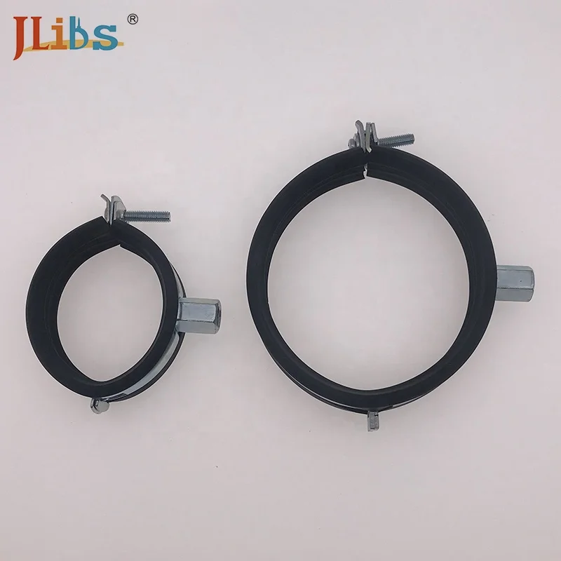 
Galvanized pipe clamp with rubber cushion and rubber pipe clamp clip 