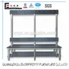 New School Outdoor Sports Room Wooden Seating Bench with Clothes Hanger