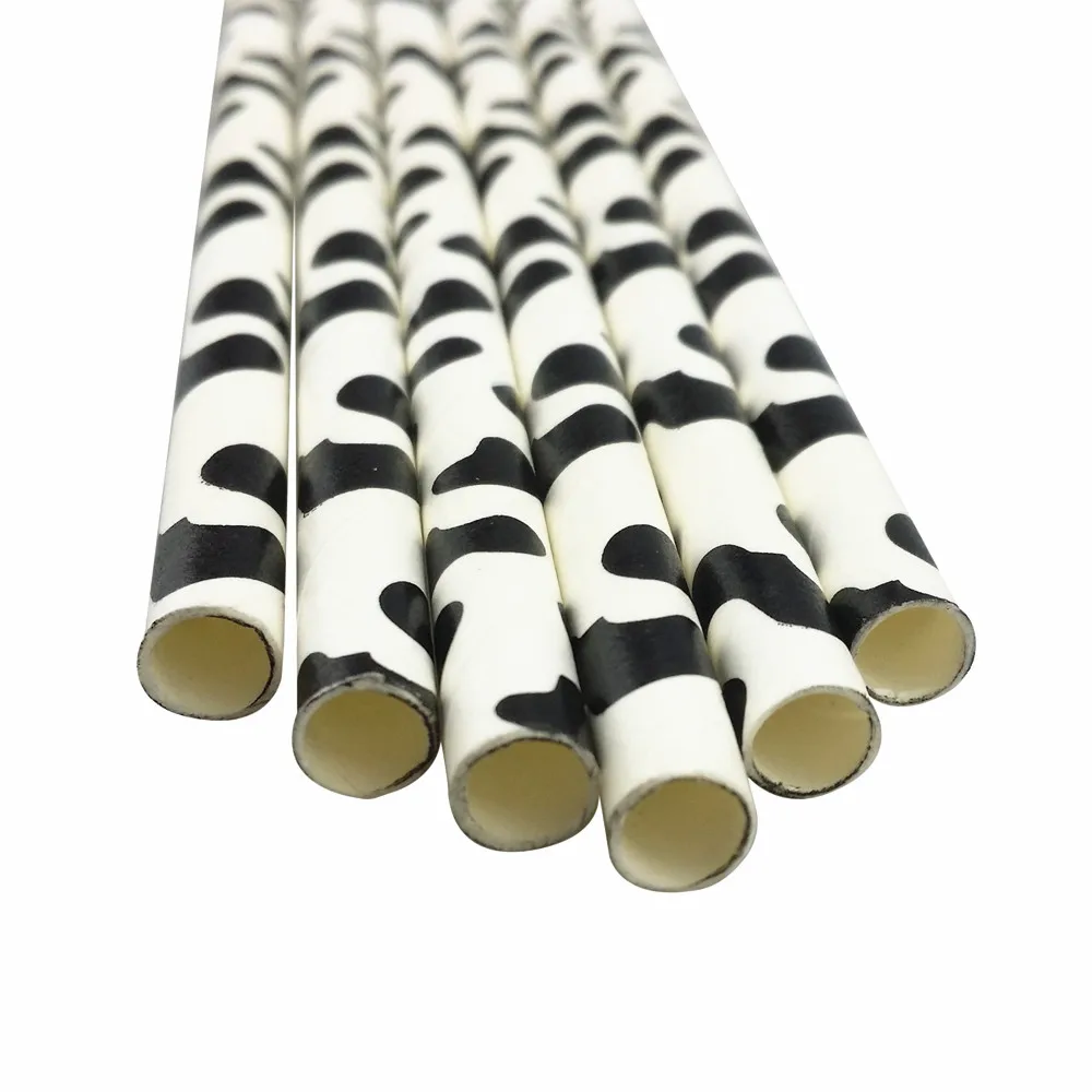 

Rainbow Cow Cocktail Paper Drinking Straws Bulk Packed Approved for Party Decoration Supply
